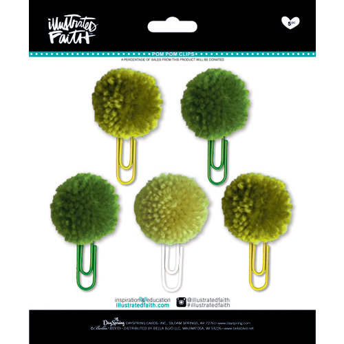 Bella Blvd - Illustrated Faith - Basics Collection - Pom Pom Clips - Olive You Mix