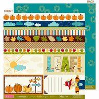 Bella Blvd - One Fall Day Collection - 12 x 12 Double Sided Paper - Borders N' Blocks, CLEARANCE