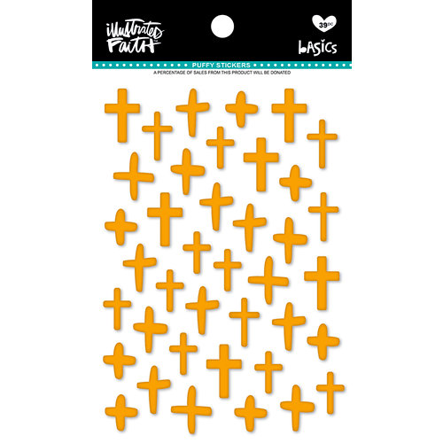Bella Blvd - Illustrated Faith - Puffy Stickers - Crosses - Practice What You Peach
