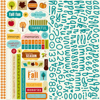 Bella Blvd - One Fall Day Collection - 12 x 12 Cardstock Stickers - Alphabet and Bits, CLEARANCE