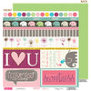 Bella Blvd - Lovey Dovey Collection - 12 x 12 Double Sided Paper - Borders N' Blocks