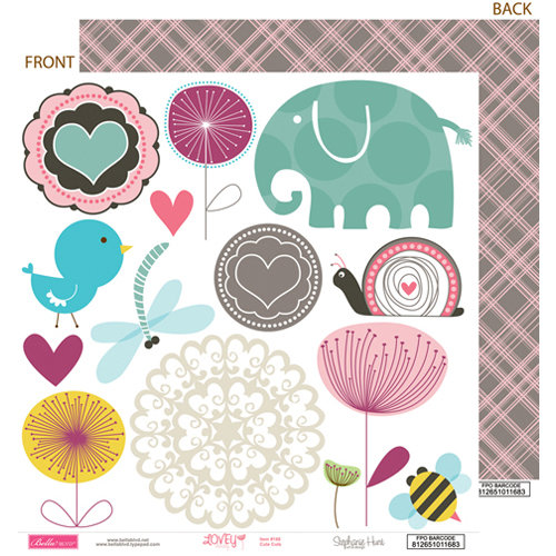 Bella Blvd - Lovey Dovey Collection - 12 x 12 Double Sided Paper - Cute Cuts