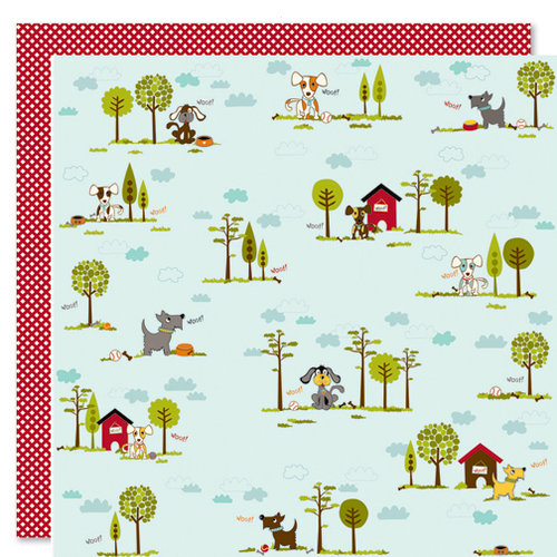 Bella Blvd - Tail Waggers and Cat Naps Collection - 12 x 12 Double Sided Paper - Puppy Park