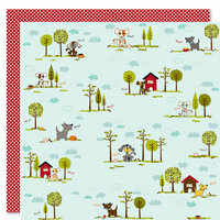 Bella Blvd - Tail Waggers and Cat Naps Collection - 12 x 12 Double Sided Paper - Puppy Park