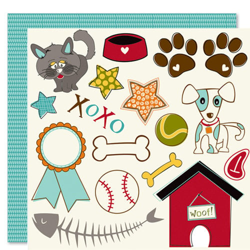 Bella Blvd - Tail Waggers and Cat Naps Collection - 12 x 12 Double Sided Paper - Cute Cuts
