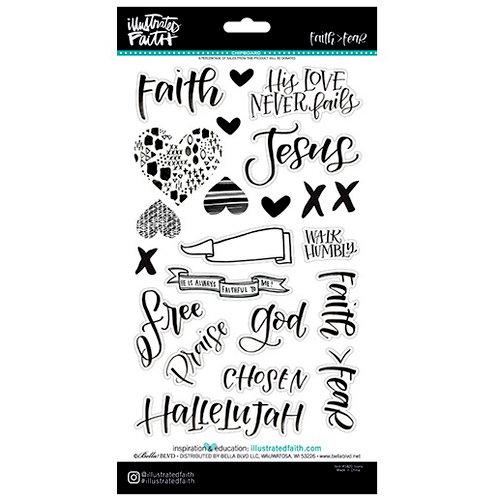 Bella Blvd - Illustrated Faith - Faith Over Fear Collection - Chipboard Stickers - Icons