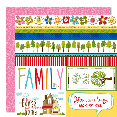 Bella Blvd - Family Dynamix Collection - 12 x 12 Double Sided Paper - Borders N'  Blocks