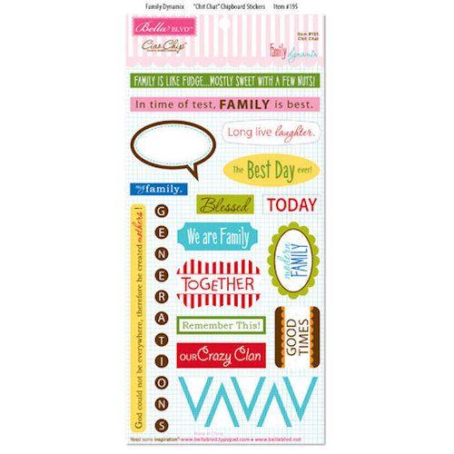 Bella Blvd - Family Dynamix Collection - Ciao Chip - Self Adhesive Chipboard - Chit Chat