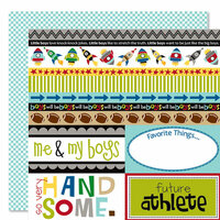 Bella Blvd - Mr. Boy Collection - 12 x 12 Double Sided Paper - Borders N' Blocks