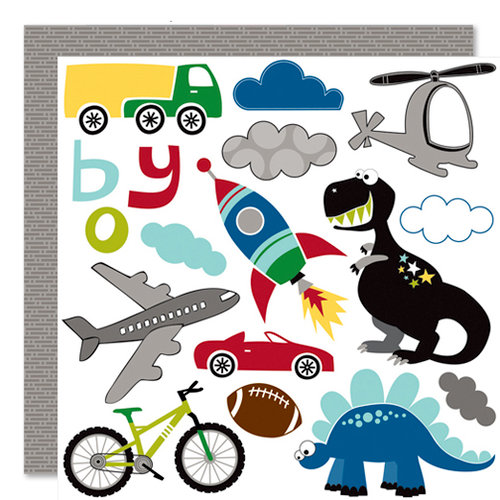 Bella Blvd - Mr. Boy Collection - 12 x 12 Double Sided Paper - Cute Cuts