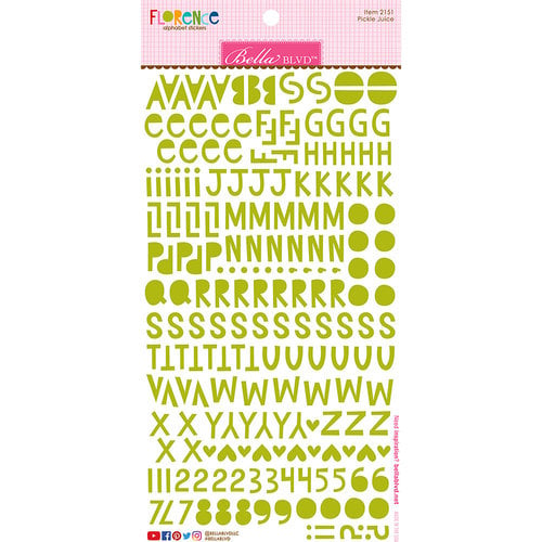 Bella Blvd - Legacy Collection - Florence Alphabet Stickers - Pickle Juice