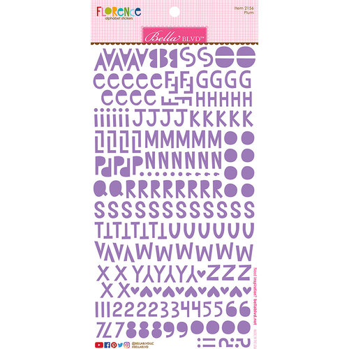 Bella Blvd - Legacy Collection - Cardstock Stickers - Florence Alphabet - Plum