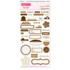 Bella Blvd - Sophisticates Collection - Ciao Chip - Self Adhesive Chipboard - Essentials - Brownie and Champagne