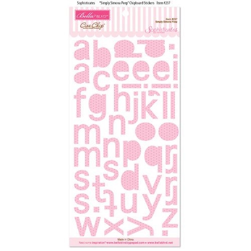 Bella Blvd - Sophisticates Collection - Ciao Chip - Self Adhesive Chipboard - Simply Simona Alphabet - Peep