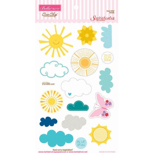 Bella Blvd - Sophisticates Collection - Ciao  Chip - Self Adhesive Chipboard - Clouds