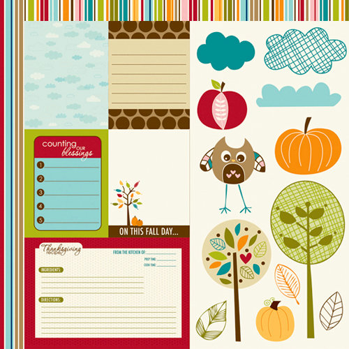 Bella Blvd - Finally Fall Collection - 12 x 12 Double Sided Paper - Cute Cuts