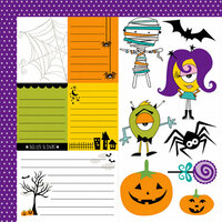 Bella Blvd - Too Cute to Spook Collection - Halloween - 12 x 12 Double Sided Paper - Cute Cuts