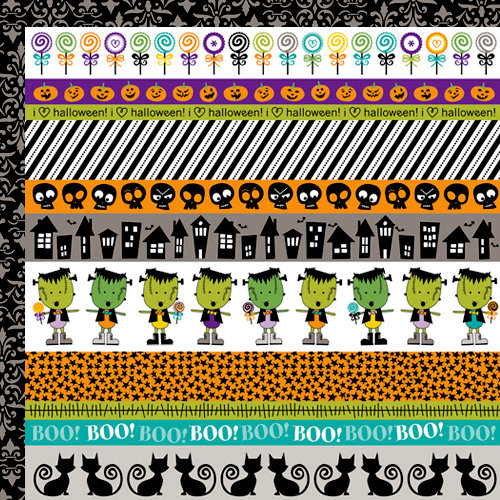 Bella Blvd - Too Cute to Spook Collection - Halloween - 12 x 12 Double Sided Paper - Borders