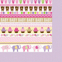 Bella Blvd - Baby Girl Collection - 12 x 12 Double Sided Paper - Borders