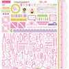 Bella Blvd - Baby Girl Collection - 12 x 12 Cardstock Stickers - Alphabet and Bits