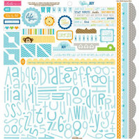 Bella Blvd - Baby Boy Collection - 12 x 12 Cardstock Stickers - Alphabet and Bits