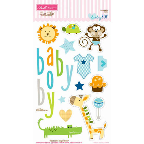 Bella Blvd - Baby Boy Collection - Ciao Chip - Self Adhesive Chipboard - Icons