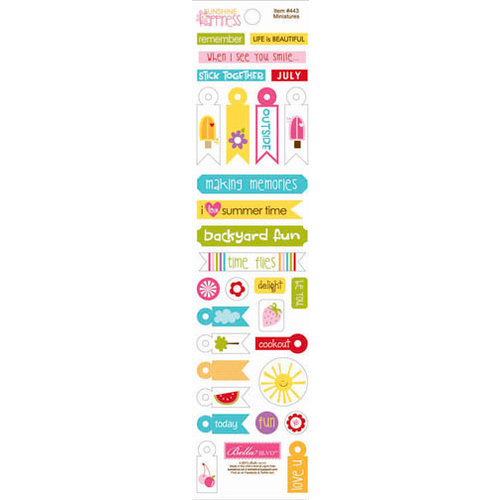 Bella Blvd - Sunshine and Happiness Collection - Cardstock Stickers - Miniatures