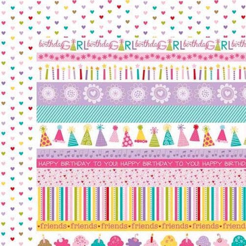 Bella Blvd - Birthday Girl Collection - 12 x 12 Double Sided Paper - Borders