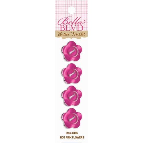 Bella Blvd - Birthday Girl Collection - Buttons - Hot Pink Flowers