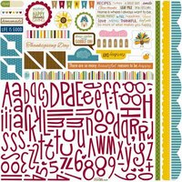 Bella Blvd - Thankful Collection - 12 x 12 Cardstock Stickers - Alphabet and Bits