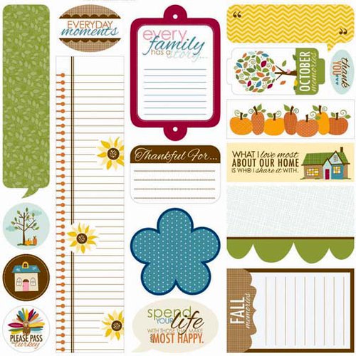 Bella Blvd - Thankful Collection - 12 x 12 Cardstock Stickers - Just Write