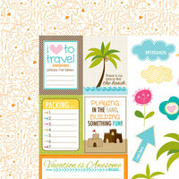 Bella Blvd - Sand and Surf Collection - 12 x 12 Double Sided Paper - Cute Cuts