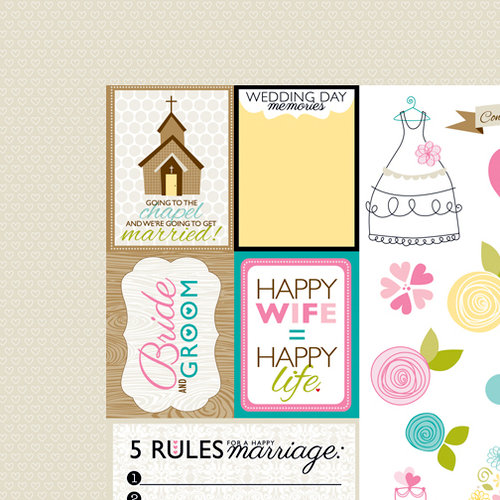 Bella Blvd - Love and Marriage Collection - 12 x 12 Double Sided Paper - Cute Cuts