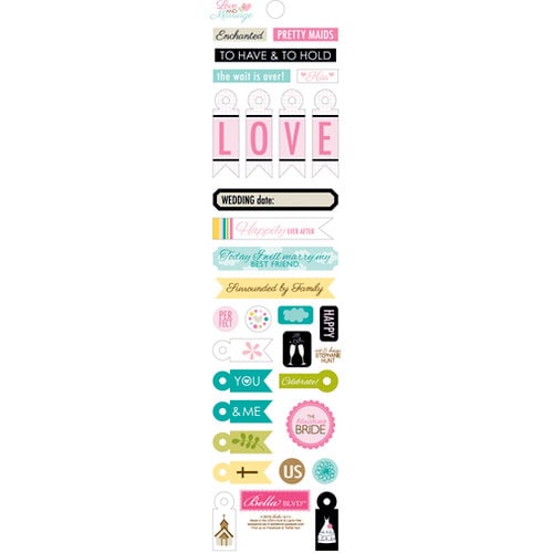 Bella Blvd - Love and Marriage Collection - Cardstock Stickers - Miniatures - Wedding Day