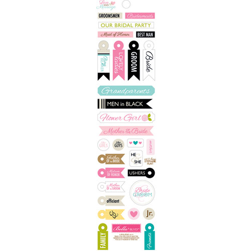 Bella Blvd - Love and Marriage Collection - Cardstock Stickers - Miniatures - The Wedding Party
