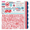 Bella Blvd - All American Collection - 12 x 12 Cardstock Stickers - Alphabet and Bits