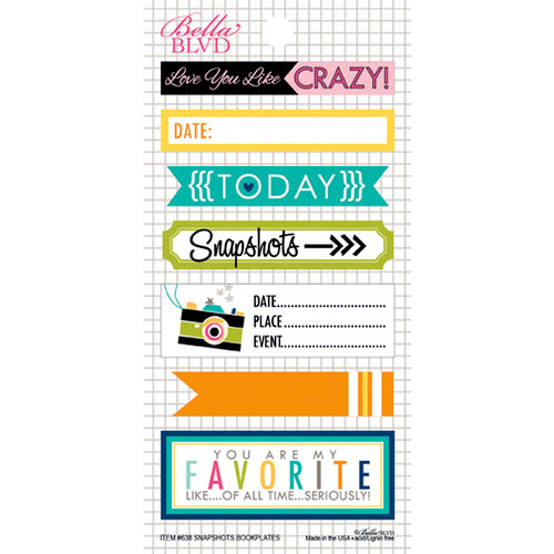 Bella Blvd - Snapshots Collection - Cardstock Stickers - Bookplates