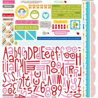 Bella Blvd - Play Date Collection - 12 x 12 Cardstock Stickers - Alphabet and Bits