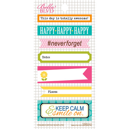 Bella Blvd - Daily Chevies and Everyday Bits Collection - Cardstock Stickers - Bookplates - Everyday