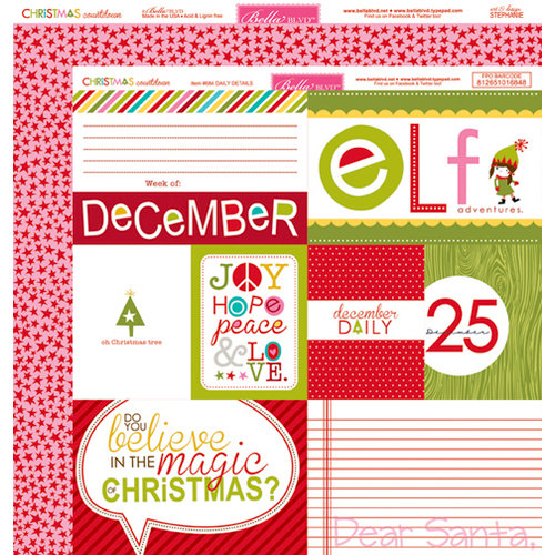 Bella Blvd - Christmas Countdown Collection - 12 x 12 Double Sided Paper - Daily Details