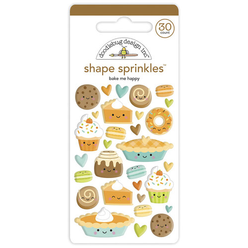 Doodlebug Designs - Pumpkin Spice Collection - Self Adhesive Shape Sprinkles - Bake Me Happy