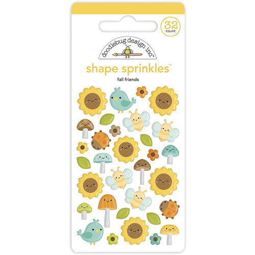 Doodlebug Designs - Pumpkin Spice Collection - Self Adhesive Shape Sprinkles - Fall Friends