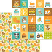 Doodlebug Designs - Pumpkin Spice Collection - 12 x 12 Double Sided Paper - Unbe-leaf-able
