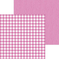 Doodlebug Designs - Monochromatic Collection - 12 x 12 Double Sided Paper - Bubblegum Buffalo Check