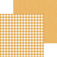 Doodlebug Designs - Monochromatic Collection - 12 x 12 Double Sided Paper - Tangerine Buffalo Check