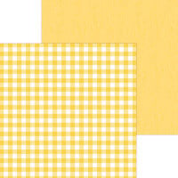 Doodlebug Designs - Monochromatic Collection - 12 x 12 Double Sided Paper - Bumblebee Buffalo Check