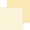 Doodlebug Designs - Monochromatic Collection - 12 x 12 Double Sided Paper - Lemon Buffalo Check