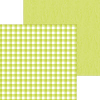 Doodlebug Designs - Monochromatic Collection - 12 x 12 Double Sided Paper - Citrus Buffalo Check