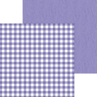 Doodlebug Designs - Monochromatic Collection - 12 x 12 Double Sided Paper - Lilac Buffalo Check
