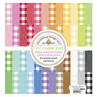 Doodlebug Designs - Monochromatic Collection - 12 x 12 Paper Pad - Petite Prints - Buffalo Check